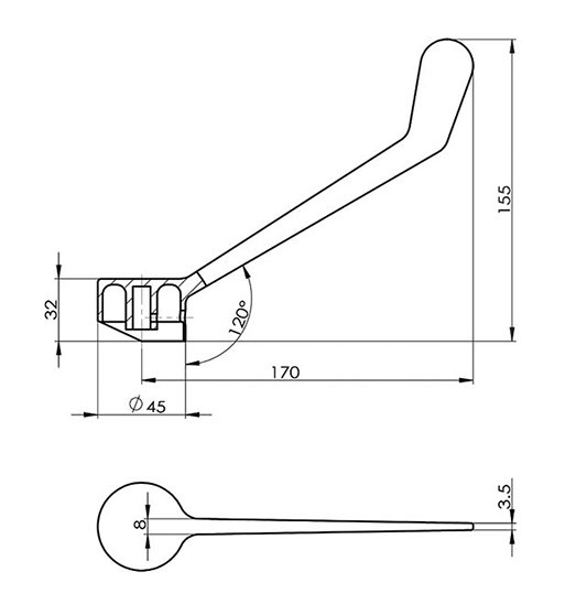 Linkware Linkcare 40mm Disabled Lever Handle