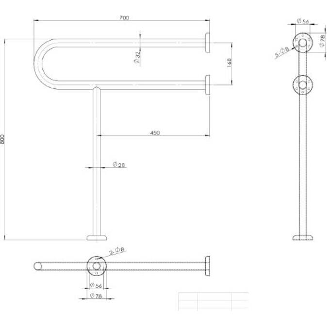 Linkware Linkcare U-Shaped Hand Rail