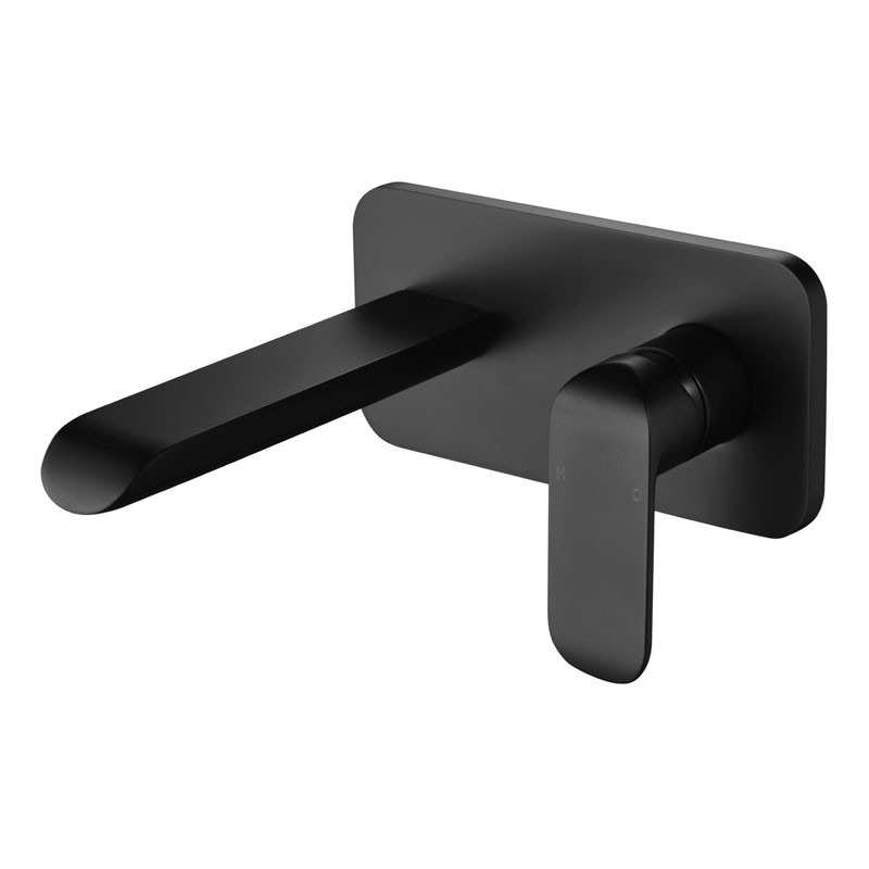 Ikon Kara Wall Basin Mixer Black - BSD