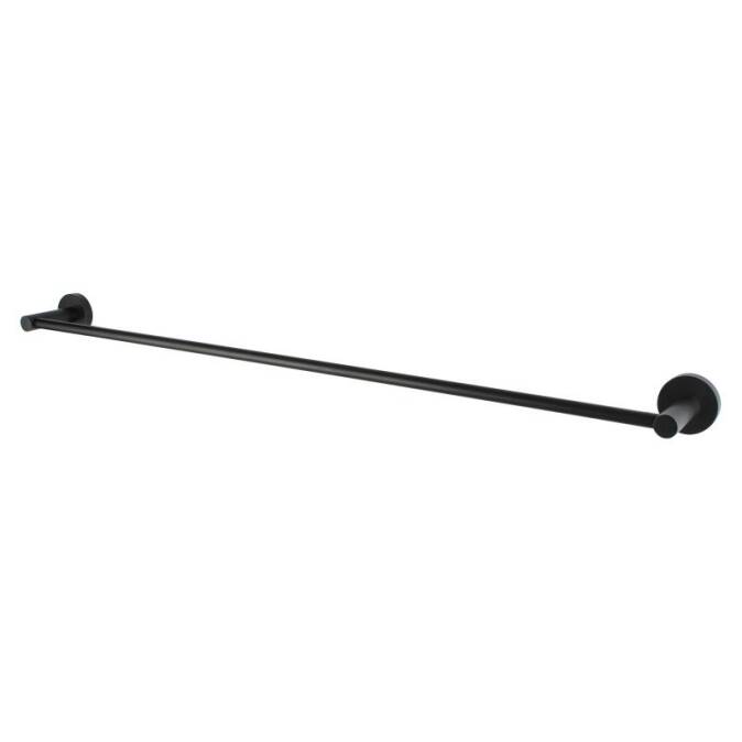 Euro Pin Lever Round Black Single Towel Rack Rail 800mm