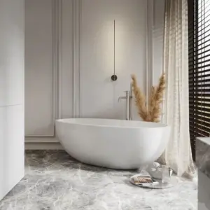 1530*770*555mm Olivia Oval Bathtub Freestanding Acrylic White Bath tub