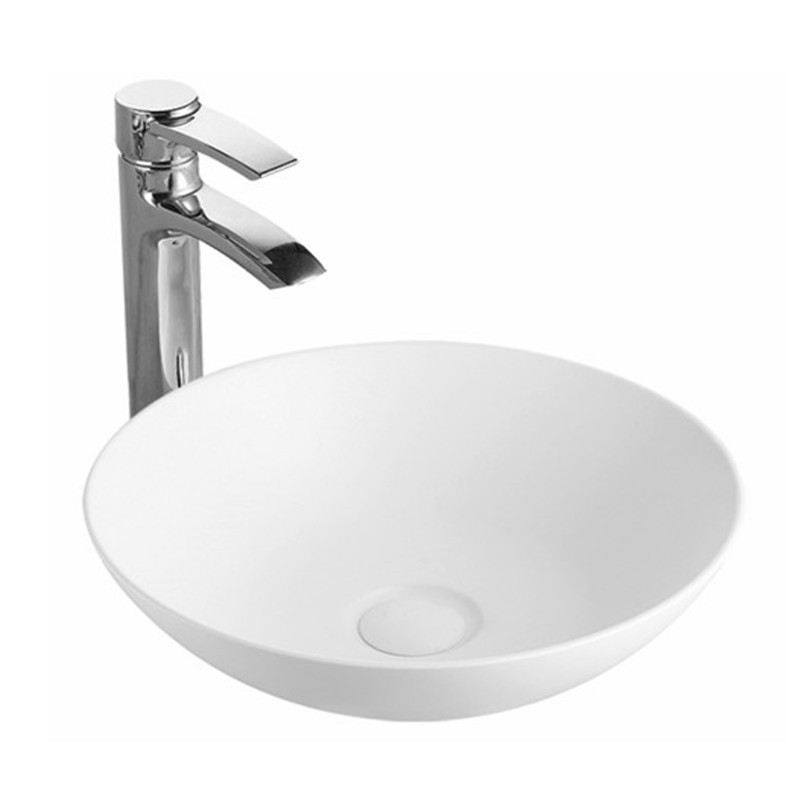 400*400*140mm Round Matt White Above Counter Ceramic Basin - BSD