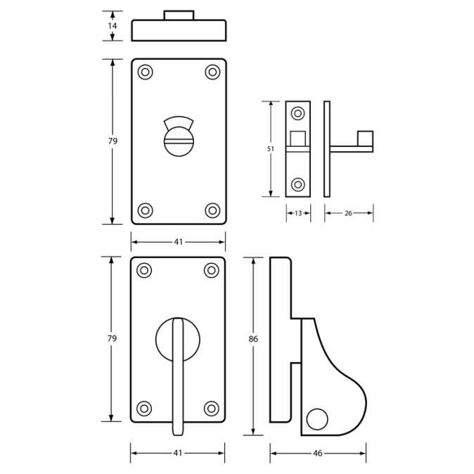 Metlam Sliding Door Indicator Lock Bsd