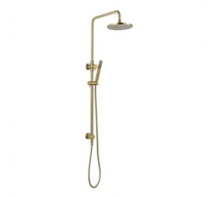 Modern National Star Twin Rail Shower System Brass Head Brushed Bronze