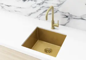 Meir Kitchen Sink Single Bowl 450mm x 450mm – Brushed Bronze Gold