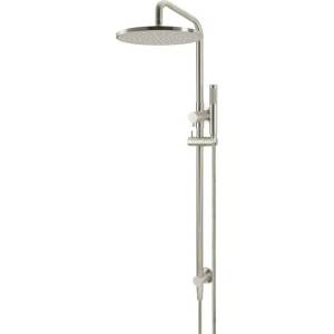 Meir 2 in 1 Twin  Round Combination Shower Rail 300mm Rose & Hand Shower – Brushed Nickel