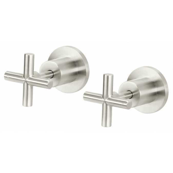 Meir Round Cross Jumper Valve Wall Top Assemblies Brushed Nickel ...