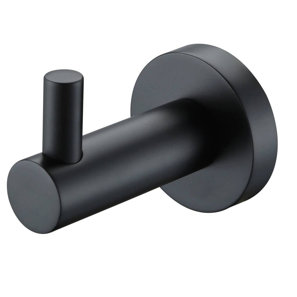 Modern National Mirage Single Robe Hook Matt Black - BSD