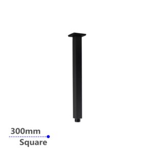 Aquaperla Square Black Ceiling Shower Arm 300mm