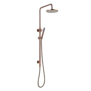 Modern National Star Twin Rail Shower System Brass Head Champagne