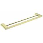 Nero Bianca Double Towel Rail 600mm Brushed Gold