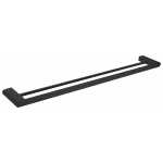 Nero Bianca Double Towel Rail 800mm Matte Black