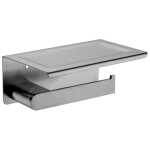 Nero Bianca Toilet Paper Holder with Phone Shelf Gun Metal Grey