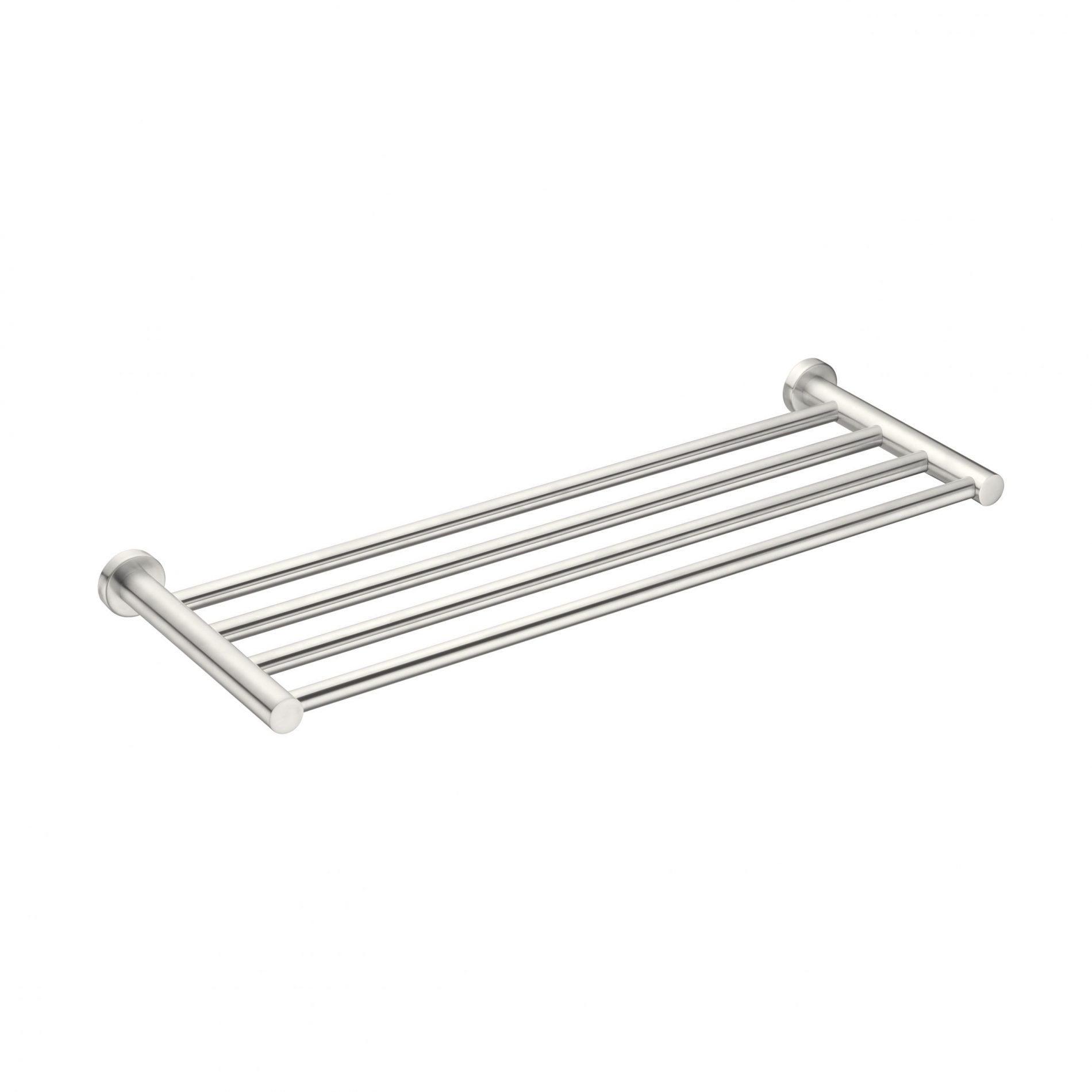 Brushed nickel bathroom towel racks