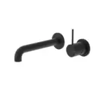 Nero Mecca Wall Basin Mixer Sep Back Plate Handle Up 185mm Sp Matte Black