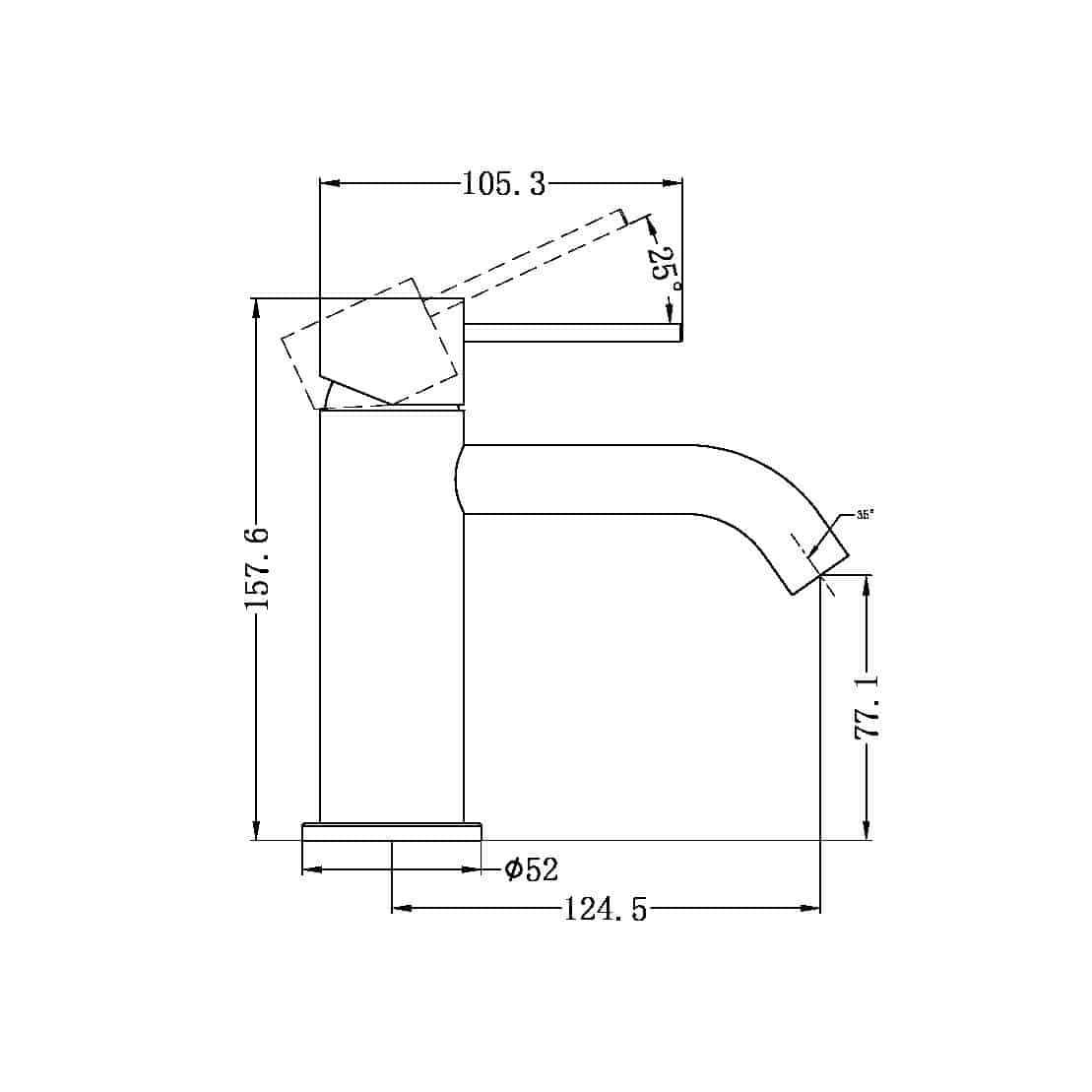 Nero Mecca Basin Mixer Matte Black - BSD