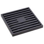 Square Slim Grate Floor Waste, 88mm Outlet, Matte Black