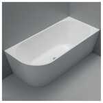 Ovia 1500mm Right Hand Corner Bath Tub Gloss White No Overflow