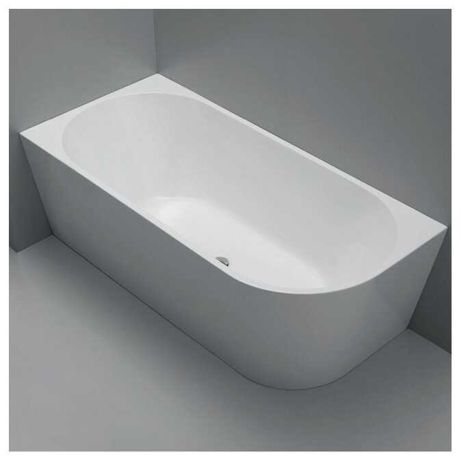 Ovia 1400mm Matte White Right Hand Corner Bath Tub No Overflow