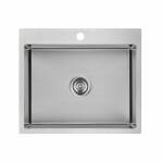 Eden 580x500x230mm Single Bowl with Landing 1 Tap Hole Stainless Steel Sink