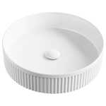 Ovia Fluted Gloss White Round Above Counter Basin