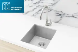 Meir Single Bowl PVD Kitchen Sink 380mm x 440mm – Brushed Nickel