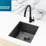 Meir Single Bowl PVD Kitchen Sink 380mm x 440mm - Gunmetal Black
