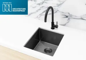 Meir Single Bowl PVD Kitchen Sink 380mm x 440mm – Gunmetal Black