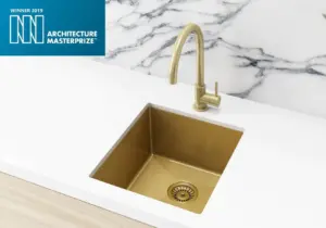 Meir Single Bowl PVD Kitchen Sink 380mm x 440mm – Brushed Bronze Gold