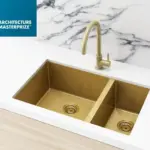 Meir 1.5 Bowl PVD Kitchen Sink 670mm - Brushed Bronze Gold