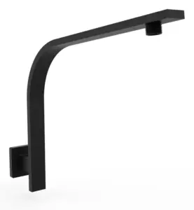 Aquaperla Square Aqua Black Gooseneck Wall Shower Arm