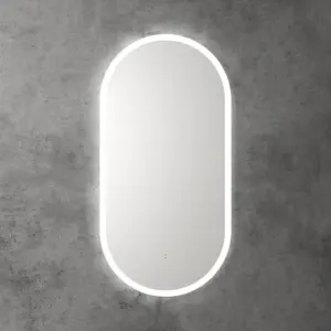 Aulic Beau Monde Frameless Touchless Oval LED Mirror - Three Dimmable Colours