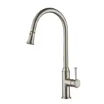 Modern National Montpellier Traditional Warm  Brushed Nickel Pull Out Kitchen Sink Mixer