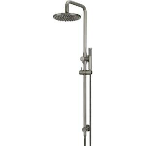 Meir 2 in 1 Twin  Round Combination Shower Rail 200mm Rose & Hand Shower – Shadow