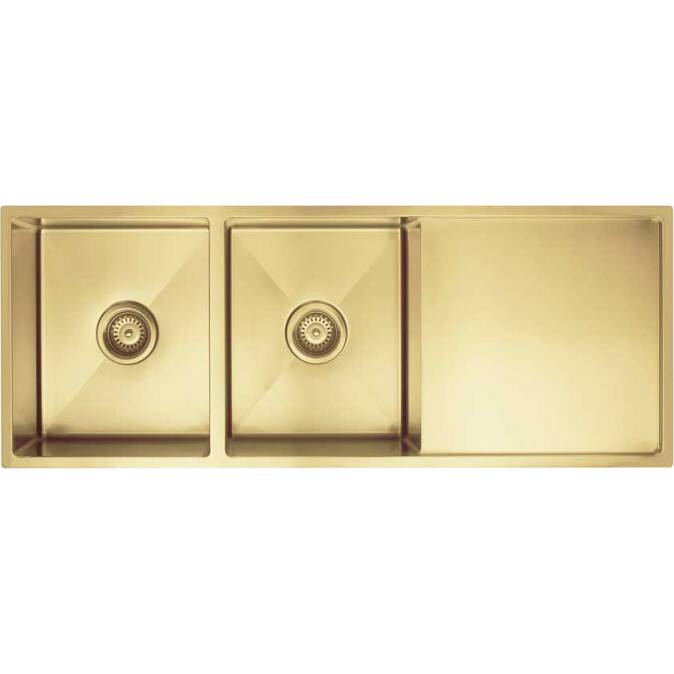 Meir-Lavello-Kitchen-Sink---Double-Bowl-with-Drainboard-1160mm-x-440mm---Brushed-Bronze-Gold_01