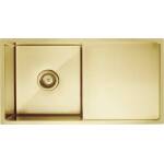 Meir Lavello Kitchen Sink - Single Bowl & Drainboard 840 x 440 - Brushed Bronze Gold
