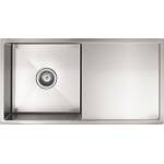 Meir Lavello Kitchen Sink - Single Bowl & Drainboard 840 x 440 - Brushed Nickel