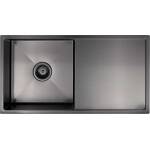 Meir Lavello Kitchen Sink - Single Bowl & Drainboard 840 x 440 - Gunmetal Black