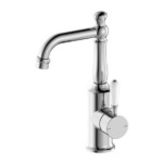 York Basin Mixer With White Porcelain Lever Chrome