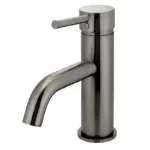 Meir Round Basin Mixer with Curved Spout - Shadow