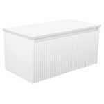Fienza Alina Groove Satin White 900 Wall-Hung Cabinet