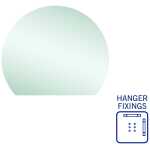 Thermogroup 900x750x11mm D-Shaped Polished Edge Mirror (Hanger Fixings)