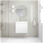 600mm PVC Wall Mounted Ceramic Top Vanity with Basin