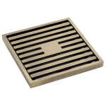 Fienza Square Slim Grate Floor Waste, 88mm Outlet, Antique Brass