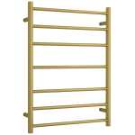 SR44MBG Brushed Gold Round Ladder Heated Towel Rail