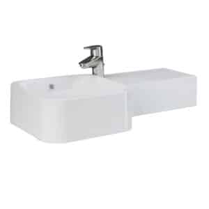 Fienza RAK Petit Square Wall Basin, Right Edge, 1 Tap Hole