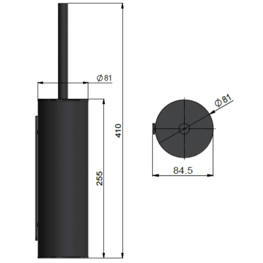 Meir Round Toilet Brush & Holder - Matte Black - BSD