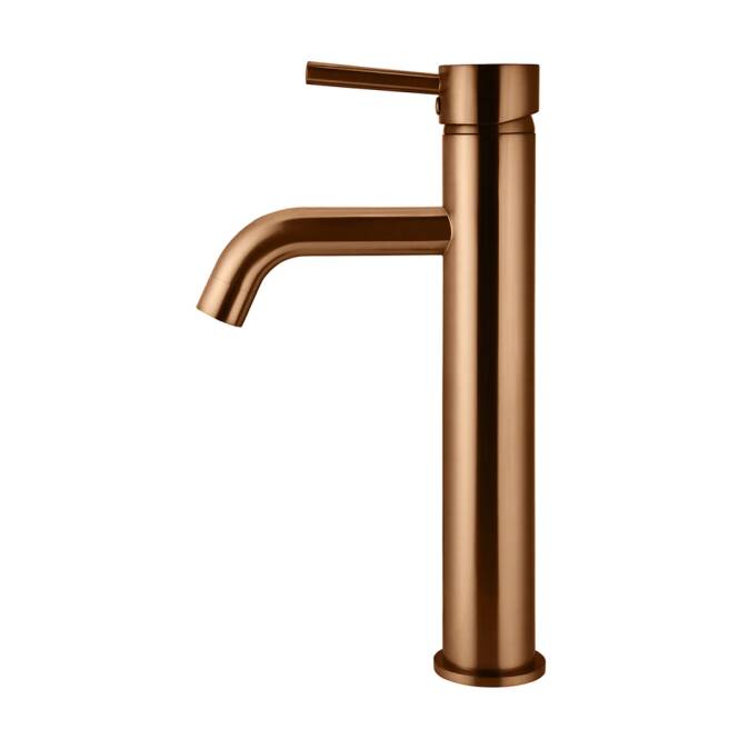 Meir Round Tall Basin Mixer Curved, Lustre Bronze - BSD