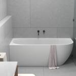 Ovia Vienna 1500mm Left Hand Corner Bath Tub Gloss White No Overflow