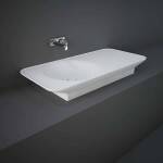 RAK Valet 112cm Matte White Wall Hung/Counter Top Basin- Right Ledge No Taphole